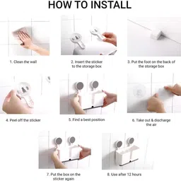 nestigo Bathroom Wall Shelf with Toothbrush Holder and Soap Stand Plastic Wall Shelf image 5