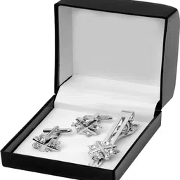 EXOTICA Fashions Metal Cufflink & Tie Pin Set image 2