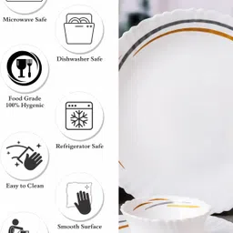 cello Pack of 18 Opalware Glass Dinner Set of 18pcs Dinner Set image 4