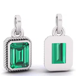 sidhgems 13.25 Ratti 12.25 Carat Natural Emerald Panna Pendant/Locket (Panna Stone Silver Emerald Brass Pendant-picture-20