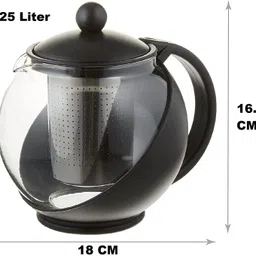 lxoice Pack of 1 Glass Half Moon Teapot with Infuser, Glass Tea Pot with Infuser image 5