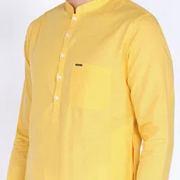 peter england Men Solid Pure Cotton A-line Kurta image 5