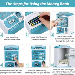 kartasya Electric ATM Piggy Bank for Kids with Password Protection and Finger Sensor Coin Bank image 4