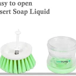 sivayaa Liquid Soap Dispensing Scrubber Brush for Kitchen Sink & Utensils Cleaning Plastic Wet and Dry Brush image 3