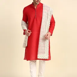 dupatta bazaar Net Embroidered Beige Men Dupatta-picture-13