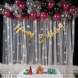 herdem Happy Birthday Bunting Banner, With 2 pcs White Net And Light combo..-picture-19