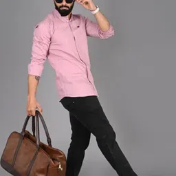 fubar Men Slim Fit Solid Mandarin Collar Casual Shirt image 3