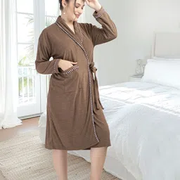 hotgown Brown Free Size Bath Robe image 5
