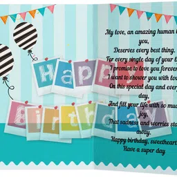 gaurangi Happy Birthday Printed Greeting Card- Birthday card for Boyfriend- Greeting Card image 2