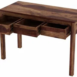 divine arts Solid Sheesham Wood Office Desk with 3 Drawer Storage Wooden Furniture Solid Wood Study Table image 3
