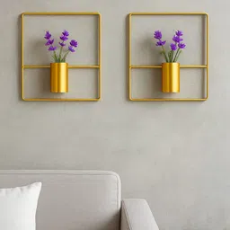 decoasia Set of 2 Metal Wall Décor Planters Pack of 2 image 1