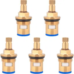 acetap Brass Ceramic Disc Cartridge Quarter Turn 1/2 Inch for Hot and Cold Bathroom Kitchen Tap Faucet Valve - Pack Of 5 Piece Faucet Spindle-picture-14