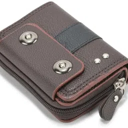leatherscrafts Men Formal Brown Artificial Leather Card Holder image 1