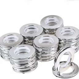 vansh fashion Plastic, Fabric Grommet Curtain Eyelet Rings with Lock, Silver, Pack of 24 Curtain Ring-picture-21