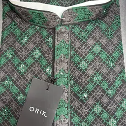 orik Men Chikan Embroidery Cotton Blend Straight Kurta-picture-10