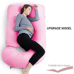 amcaton ultra soft j shaped pillow Microfibre, Polyester Fibre Solid Pregnancy Pillow Pack of 1-picture-13