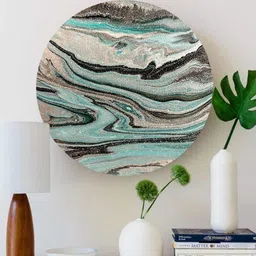 Round Multicolour Dreamy Marbles Canvas Art Print By The Artment image 1