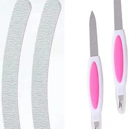 lusty soul 2Pcs Nail sharp Filer With 2 Pcs Beauty Nail buffer image 1