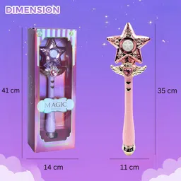planet of toys Princess Star Magic Wand with Light & Music | LED Fairy Wand Toy for Girls image 3