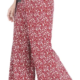 houseofcommon Women Regular Fit Red Crepe Trousers image 4