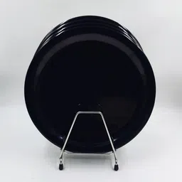 perfectdine NW_ 11 Inch Round /Lunch Plate Plain Black Double Coating Plate Dinner Plate image 3