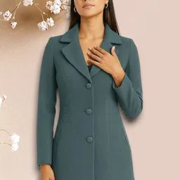 pepzoo Women Solid Double Breasted Casual Blazer image 1