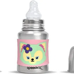 speedex Stainless Steel Baby Feeding Bottle Internal Marking,Silicon Grip(1 Nipple Free) - 140 ml-picture-23