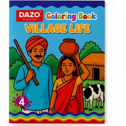 dazo Village Life Coloring Book | Premium Quality | Junior Hobbyist and Artists Kids Sketch Pad-picture-39