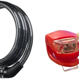 Handle Button Light Blinker & Password Lock Combo Waterproof Light & Anti-Theft Bicycle Lock-image-0