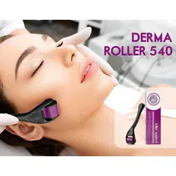 LIMESHOT Facial Massager Jade Roller & Gua Sha Tool Natural Himalayan Stone + Hair Growth Rollar 0.5Mm With 540 Titanium Alloy Needles + Ice Face Roller Silicone Facial Cube Set Of 3 image 4