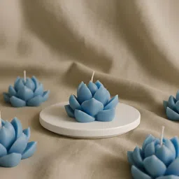 utsav LIGHT Blue Lotus Flower Candle – Decorative Aromatic Candle Candle image 2