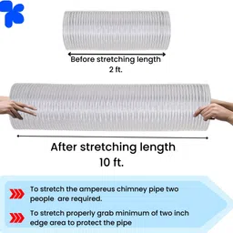 ampereus 4 inch Chimney Pipe with Length of 10 Feet along with Cowl and Tape Hose Pipe 10 Feet Chimney Pipe Hose Pipe image 5