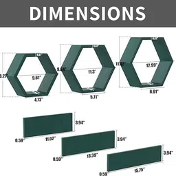 diamond handicraft Wooden Hexagonal Floating Wall Shelves, Wall Mounted Wooden Wall Shelf image 4