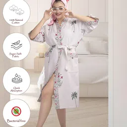 lacylook Leaf Free Size Bath Robe image 5