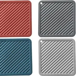 pepplo Pvc Coster C-C Square-Random-4,Pack of 4 Silicone Trivet-picture-32