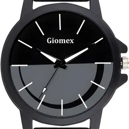giomex Trendy watch for men & boys Analog Watch - For Men & Women GX-Big Smile Plain Black Silicone Strap image 1
