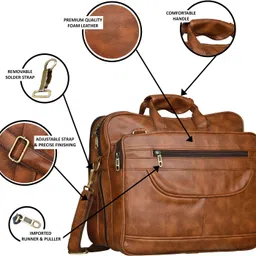 vamkora Men Tan Messenger Bag image 3