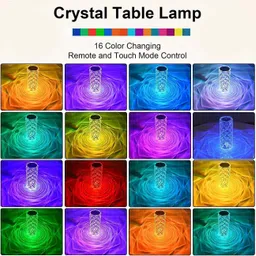 RuHaNest Table Lamp, Crystal Lamp, 16 Colours , Diamond Rose Crystal Lamp Table Lamp image 5