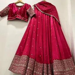 folkshwear 21 Embroidered Semi Stitched Lehenga Choli-picture-16