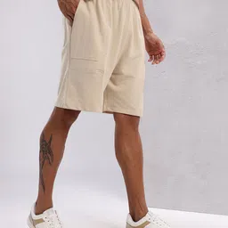hrx by hrithik roshan Solid Men Beige Regular Shorts image 3
