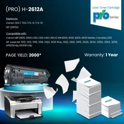 PRODOT 2612A/12A Laser Toner Cartridge for HP Q2612A & Canon CRG 303/703/FX-9/FX-10 Black Ink Cartridge image 2