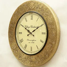 padmavati art creations Copper Engineered Wood Traditional Wall Clock image 5