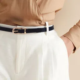 Women Casual, Formal, Party Black Artificial Leather Belt-image-5