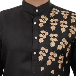 tibra collection Men Embroidered Cotton Blend Straight Kurta image 4