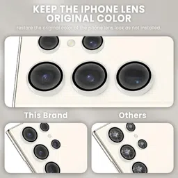 Gadget Glow Back Camera Lens Ring Guard Protector for Samsung Galaxy S23 Ultra 5G, Samsung S23 Ultra 5G, SIlver Camera Ring image 2