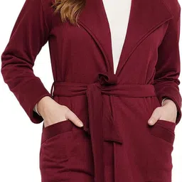 brinns Fleece Solid Coat For Women-picture-38