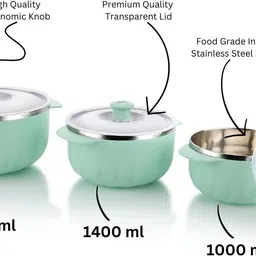 shaisaand Stainless Steel, Plastic, Polypropylene Utility Container - 3200 ml image 4