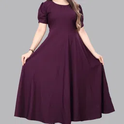 ozex Women A-line Purple Ankle Length Dress-picture-15