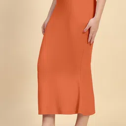 Trendmalls New.P01-DusttyOrange Lycra Blend Petticoat image 4