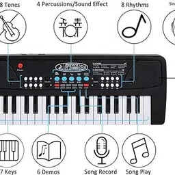 ziddjeet X235 Keys Piano Toy with Microphone, USB Power Cable & Sound Recording Best Birthday Gift for Boys and Girls Musical Instruments Analog Digital Piano image 2